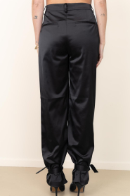Dante6 |  Satin trousers with buttons Harron | black | Picture 6