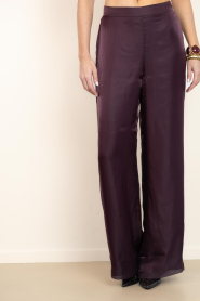 Dante6 |  Organza shiny trousers Olexa | burgundy | Picture 4