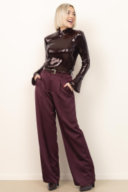 Dante6 |  Top with sequins Paige | burgundy | Picture 3