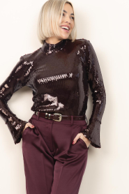 Dante6 |  Top with sequins Paige | burgundy | Picture 6