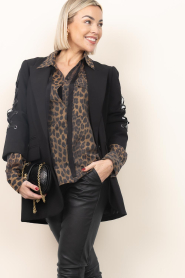 Dante6 |  Tencel blouse with bow Rique | animal print | Picture 2
