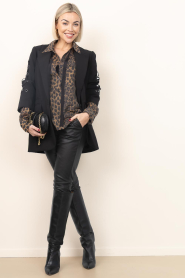 Dante6 |  Tencel blouse with bow Rique | animal print | Picture 3