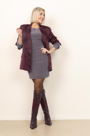 Dante6 |  Lurex mini dress Raye | purple | Picture 3