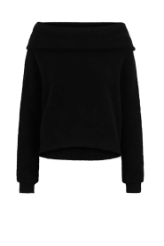 Dante6 |  Alpaca off-shoulder sweater Antya | black | Picture 1