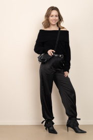 Dante6 |  Alpaca off-shoulder sweater Antya | black | Picture 3