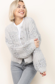 Dante6 |  Cardigan with sequins Juna | grey | Picture 4
