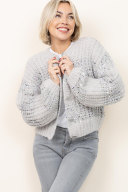 Dante6 |  Cardigan with sequins Juna | grey | Picture 6