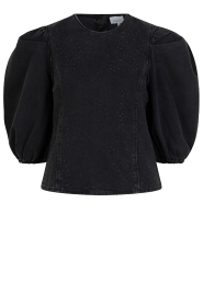 Dante6 |  Denim top with rhinestones Cici | black | Picture 1