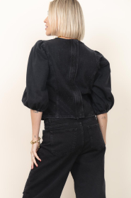 Dante6 |  Denim top with rhinestones Cici | black | Picture 7