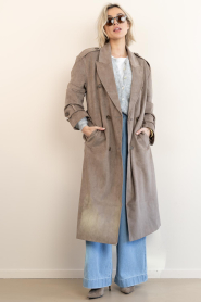 Dante6 :  Faux suède trenchcoat Solen | taupe - img5