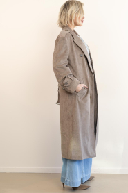 Dante6 :  Faux suède trenchcoat Solen | taupe - img7