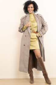 Dante6 :  Faux suède trenchcoat Solen | taupe - img2