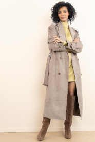 Dante6 :  Faux suède trenchcoat Solen | taupe - img3