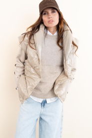 Dante6 :  Faux patent leather waistcoat Levit | taupe - img2