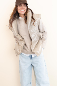 Dante6 :  Faux patent leather waistcoat Levit | taupe - img5