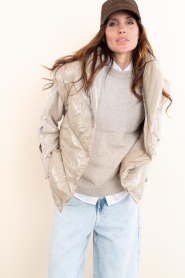 Dante6 :  Faux patent leather waistcoat Levit | taupe - img6