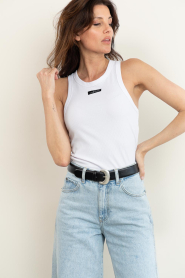 Haute L'Amitié |  Ribbed tank top Badge | white | Picture 4