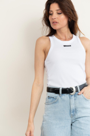 Haute L'Amitié |  Ribbed tank top Badge | white | Picture 6