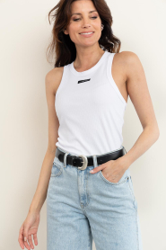Haute L'Amitié |  Ribbed tank top Badge | white | Picture 7