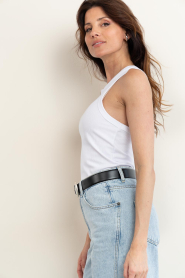 Haute L'Amitié |  Ribbed tank top Badge | white | Picture 8
