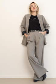 Haute L'Amitié :  Wide leg trousers Nicole | beige - img2