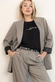 Haute L'Amitié :  Double breasted blazer Nicole | beige - img2