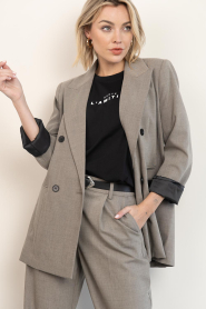 Haute L'Amitié :  Double breasted blazer Nicole | beige - img7