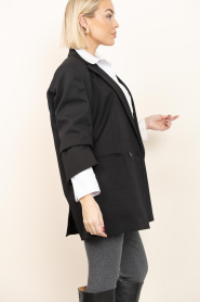 Haute L'Amitié :  Oversized blazer Premiere | black - img8