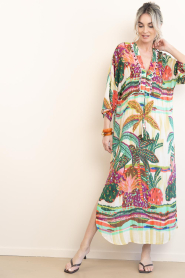 Lola Casademunt :  Dress with print and beads Palmeras | multi - img4