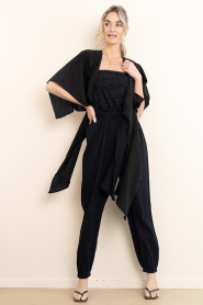 Lola Casademunt |  Strapless jumpsuit with beads Valencia | black | Picture 2