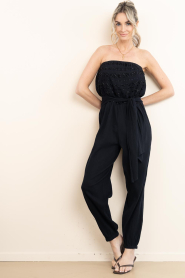 Lola Casademunt |  Strapless jumpsuit with beads Valencia | black | Picture 4