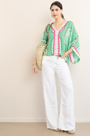 Lola Casademunt :  Viscose top with print Pico | green - img3