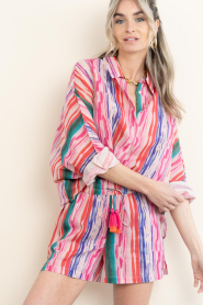 Lola Casademunt |  Striped lurex blouse Rosa | multi | Picture 5