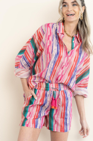 Lola Casademunt |  Striped lurex blouse Rosa | multi | Picture 7