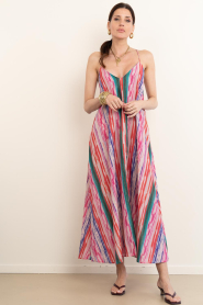 Lola Casademunt |  Striped maxi dress with lurex Rosa | multi | Picture 4