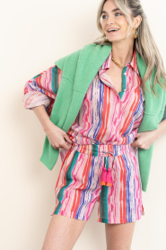 Lola Casademunt |  Striped lurex short Rosa | multi | Picture 2