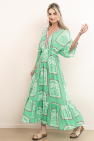 Lola Casademunt |  Viscose maxi dress with print Pico | green | Picture 3