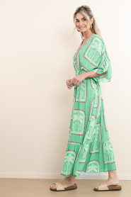 Lola Casademunt |  Viscose maxi dress with print Pico | green | Picture 7