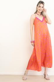 Lola Casademunt :  Maxi dress with print Naranja | pink - img2