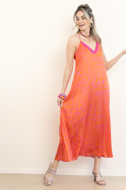 Lola Casademunt :  Maxi dress with print Naranja | pink - img5