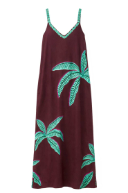 Lola Casademunt |  Maxi dress with print Strappy | burgundy | Picture 1