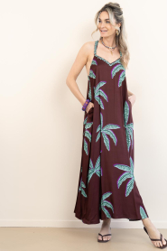 Lola Casademunt |  Maxi dress with print Strappy | burgundy | Picture 2