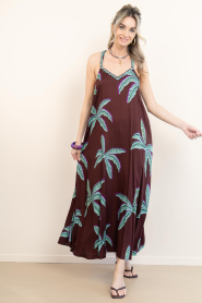 Lola Casademunt |  Maxi dress with print Strappy | burgundy | Picture 3