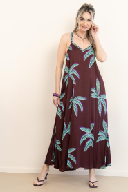 Lola Casademunt |  Maxi dress with print Strappy | burgundy | Picture 4