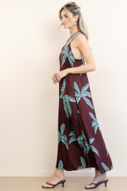 Lola Casademunt |  Maxi dress with print Strappy | burgundy | Picture 5
