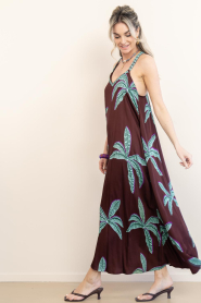 Lola Casademunt |  Maxi dress with print Strappy | burgundy | Picture 6
