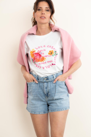 Lola Casademunt :  T-shirt with print Parrot | white - img4