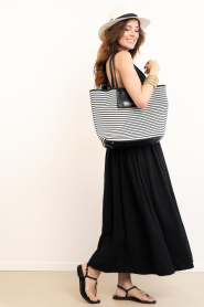 Lola Casademunt |  Striped shopper Lugo | black | Picture 3