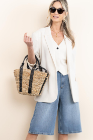 Lola Casademunt :  Lined rattan shopper Azuel Mini|  brown - img4
