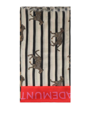 Lola Casademunt |  Scarf with stripes and leopard print Rota | black | Picture 1
